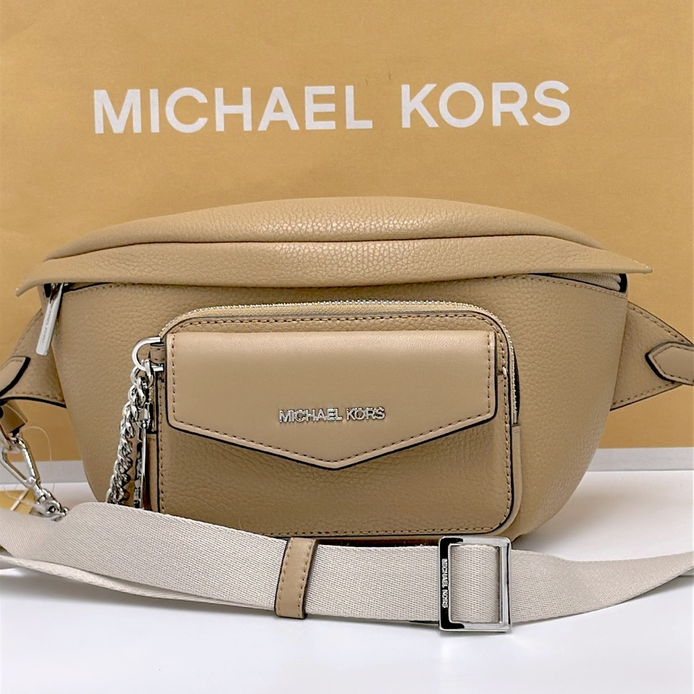 Michael Kors Maisie Large Pebbled Leather 2-in-1 Sling Fanny Pack Waist Belt Bag - Picture 8 of 15